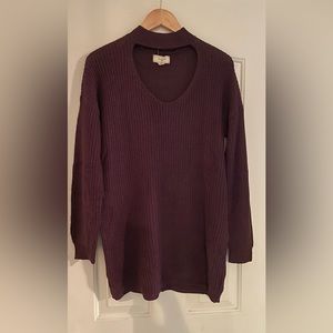 Long maroon sweater
